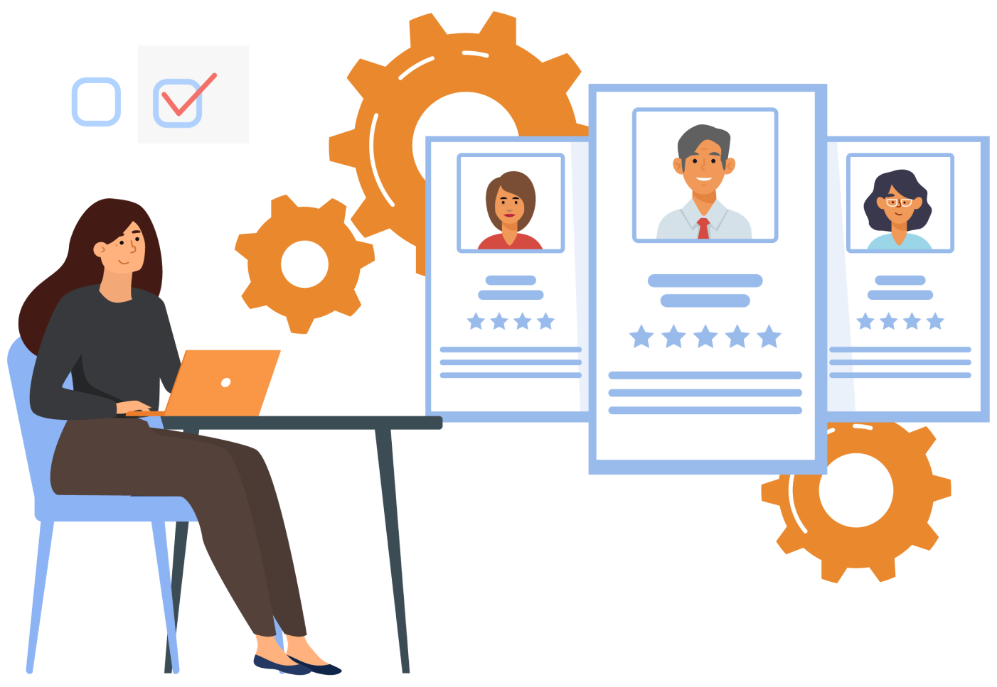 Illustration showing recruiting process