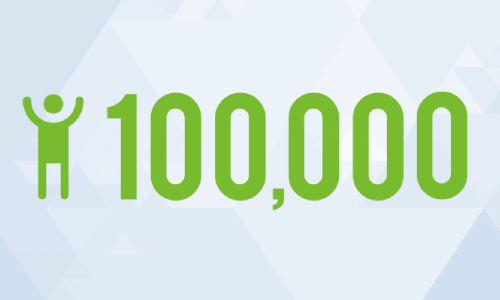 100,000 graphic